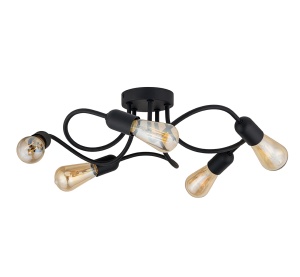 Plafoniera Negru 5xE27 WAVE 4408TK