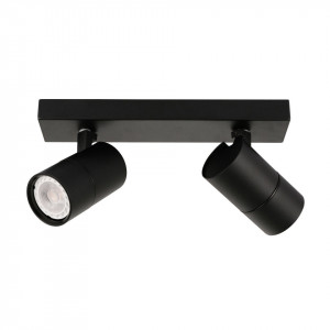 Spot aplicat modern negru rotund cu 2 brate Laconi