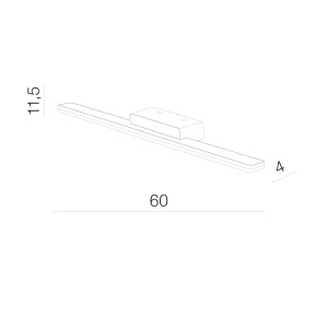 Aplica perete EPSILON 60 3000K Negru - Img 2