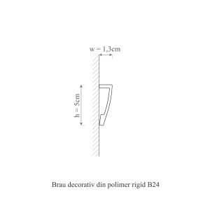 Brau polimer rigid, Manavi, B24 - 5x1.3x200 cm - Img 2