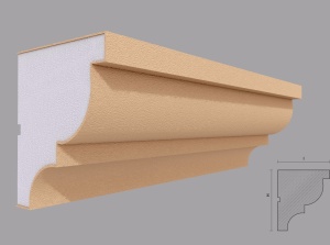 Cornisa decorativa de exterior FP401 dimensiuni 140x120x2000mm - Img 1