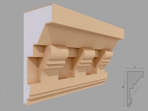 Cornisa decorativa de exterior FP430 dimensiuni 200x105x2000mm - Img 1