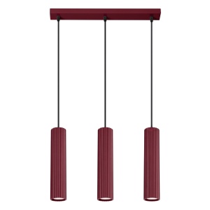 Lampă suspendată KARBON 3L burgund