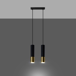 Lampă suspendată LOOPEZ 2 Negru Auriu - Img 3