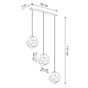Lampă suspendată TULOS 3L Alb - Img 4