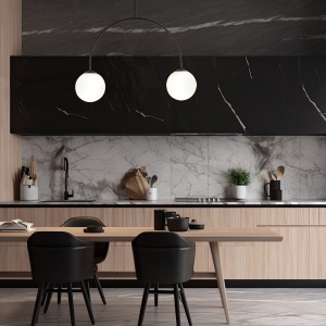 Lustra ARCHI 2 Negru OPAL - Img 4