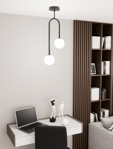 Lustra ATRIA 2 Negru OPAL - Img 4