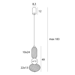Lustra BORA P0591 LED Negru Auriu - Img 2