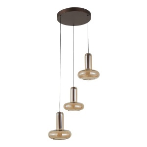 Lustra Cupru LED 3 becuri Carote