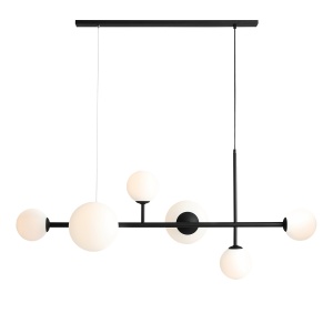 Lustra DIONE 6 negru (prindere centrala)