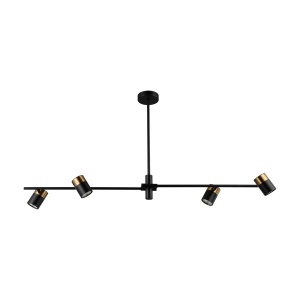 Lustra Elice Negru Alama 4 x GU10 - Img 1