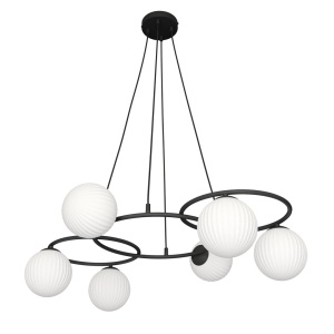 Lustra LIBRA 6 Negru OPAL - Img 2