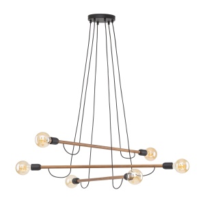 Lustra Negru Bej 6xE27 HELIX 4950TK - Img 1