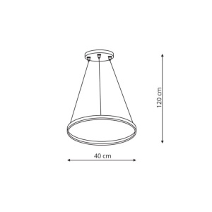 Lustra Ring 40 cm Negru LED - Img 3