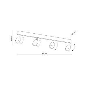 Plafoniera/ Aplica perete Alb Chrome 4xGU10 TOP 1024TK - Img 4