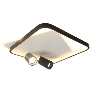 Plafoniera Parma 2 patrat Negru 2xGU10 LED CCT - Img 1