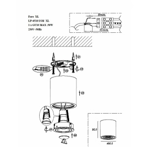 Spot aplicat Faro Negru IP65 1xGU10 - Img 4