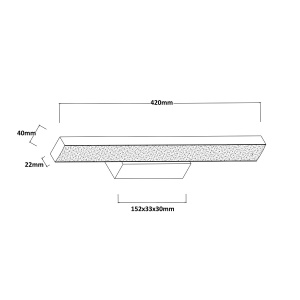 Aplica perete Aqua 42 cm Negru IP44 LED CCT - Img 4