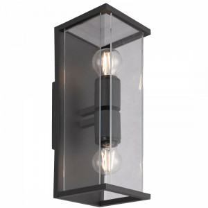 Aplica perete exterior moderna grafit cu 2 becuri Meribel M