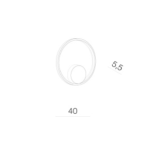 Aplica perete HALO 40 WALL Negru - Img 2
