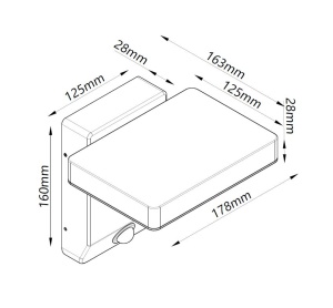 Aplica perete LED W/SENSOR 20W 3000K Alb Cupru 8476 - Img 2