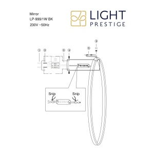 Aplica perete Mirror Negru LED CCT - Img 4