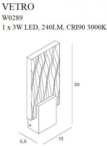 Aplica perete Vetro Maxlight Auriu -W0289  Culoare: Auriu  Dimensiuni: Lungime 13cm, Latime 5.5cm, Inaltime 30  Material structura: Metal si Sticla  Becuri: 1 x 3W LED, 240 LM, CRI 90, 3000K