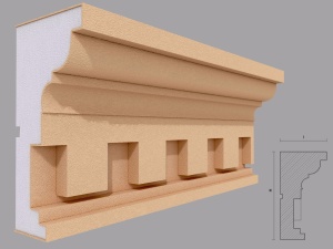 Cornisa decorativa de exterior FP424 dimensiuni 200x105x2000mm - Img 1