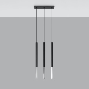 Lampă suspendată MOZAICA 3L Negru Chrome - Img 2
