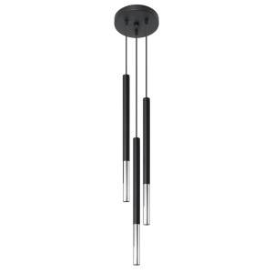 Lampă suspendată MOZAICA 3P Negru Chrome - Img 1