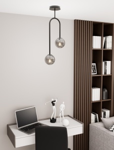 Lustra ATRIA 2 Negru GRAFIT - Img 4