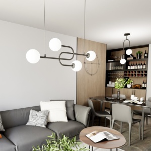 Lustra ATRIA 4 Negru OPAL - Img 2
