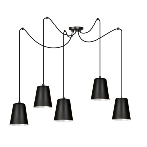 Lustra LINK 5 Negru / Alb