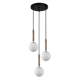 Lustra moderna alama cu 3 pendule cu sticla alba Raven