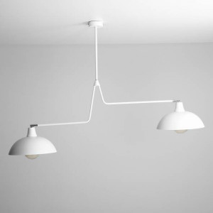 Lustra moderna alba din metal cu 2 brate Espace