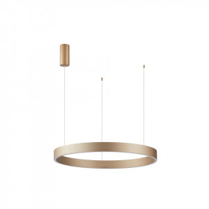 Lustra moderna aurie rotunda din metal cu led Brasco d60