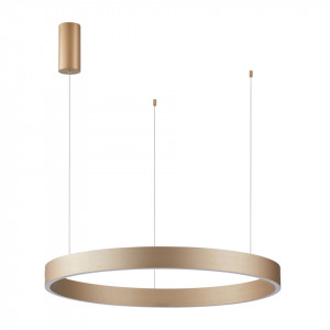 Lustra moderna aurie rotunda din metal cu led Brasco d80