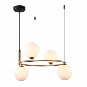 Lustra moderna bronz cu 4 globuri din sticla Amily