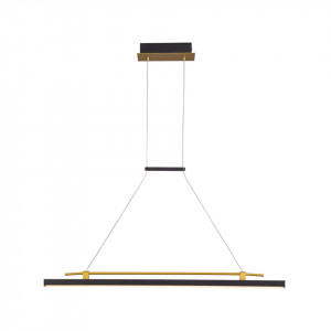 Lustra moderna neagra cu detalii aurii si led Merlot