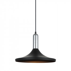Lustra moderna neagra cu detalii chrome Lusty