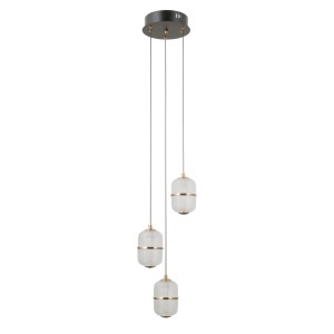 Lustra Negru - Auriu LED 3 becuri Alani