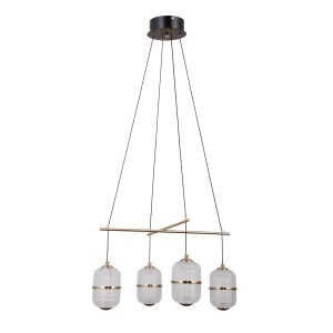 Lustra Negru - Auriu LED 4 becuri Alani