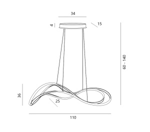 Lustra TWIST PENDANT 3-STEP Dimabil Auriu - Img 2