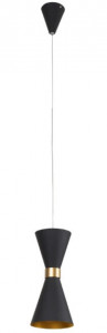 Pendul Cornet Maxlight Negru Auriu -P0330  Culoare: Negru si Auriu  Dimensiuni: Diametru:12cm, Inaltime 130cm (max)  Material: Metal  Becuri: 1 x 5W LED 230V, 300 LM, 3000K