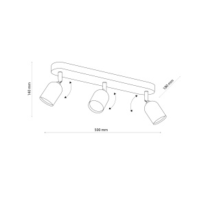 Plafoniera/ Aplica perete Alb Chrome 3xGU10 TOP 4413TK - Img 3