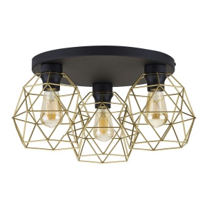 Plafoniera Negru 3xE27 GALAXY 3458TK