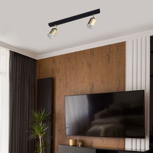 Plafoniera Negru Auriu 2xGU10 TOP 5617TK - Img 2