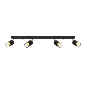 Plafonieră NERO 4 Negru Auriu