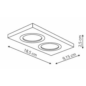 Spot incastrat Metis 2 Negru 2xGU10 - Img 3