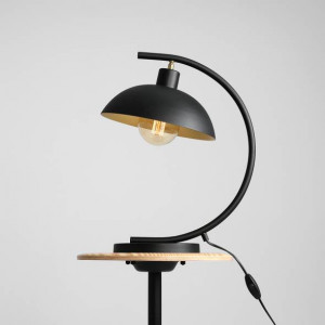 Veioza moderna neagra minimalista cu interior auriu Espace